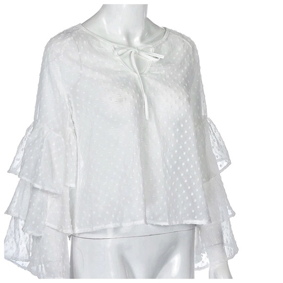 adorable sheer flare chiffon beach cover up blouse - Picture 4 of 4